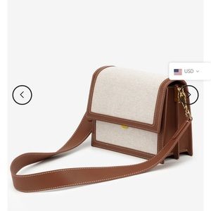 JW Pei mini flap crossbody bag, beige canvas